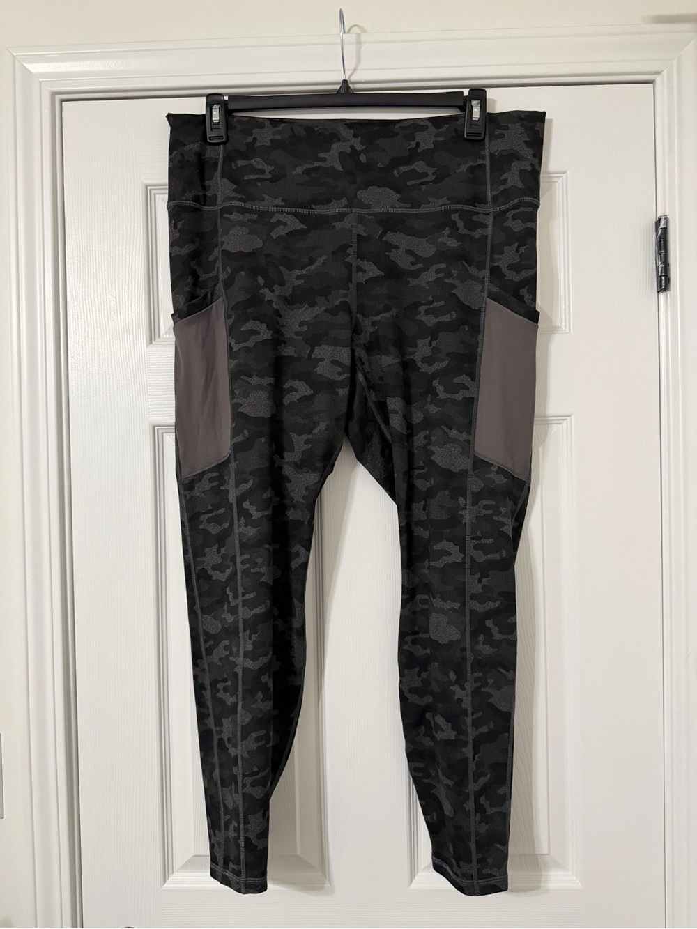 Fabletics PowerHold High-Waist Camo Leggings - Dark Gray